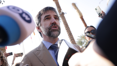 Steven Guilbeault, Canadian Minister of Environment and Climate Change, speaks to the media December 8 to announce the Canadian government's intent to put a cap on emissions from the Canadian oil and gas sector on day eight of the UNFCCC COP28 Climate Conference at Expo City Dubai, in Dubai, United Arab Emirates