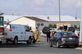 The driver of a silver Ram 1500 was uninjured, despite the truck ending up on its roof after crashing into a delivery van in Sarnia, Ontario in February 2023