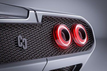 The taillights on Eccentrica Cars' Lamborghini Diablo restomod, styled by Studio BorromeodeSilva