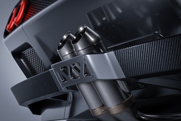 The Capristo exhaust on Eccentrica Cars' Lamborghini Diablo restomod, styled by Studio BorromeodeSilva
