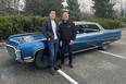 Dr. Wayne Chou and son Christopher with grandma’s 1970 Buick Electra 225 now used for ice racing in British Columbia’s interior.