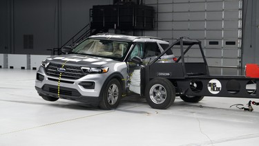 The Ford Explorer in a side crash at the IIHS