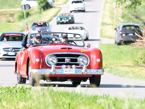 A vintage Nash-Healey competing in a Mille Miglia Storica event