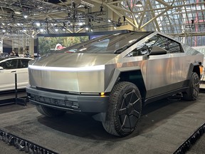 Tesla Cybertruck at 2024 Canadian International Auto Show.