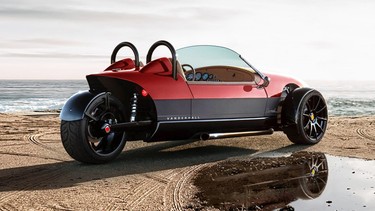 The Vanderhall Carmel is a performance-oriented three-seater powered by a 194-horsepower, turbocharged 1.5-litre Ecotec GM engine.