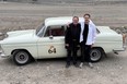 Father and son, Tom and Daniel Kinahan with the 1962 Austin A60 they will drive in the Peking-the-Paris rally.