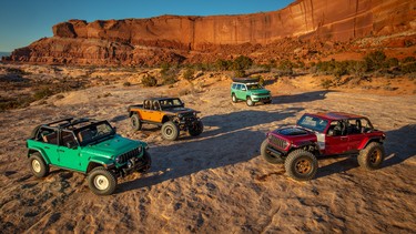 Jeep Willys Dispatcher Concept, Jeep Gladiator Rubicon High Top Concept, Jeep Vacationeer Concept, Jeep Low Down Concept