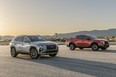 2025 Hyundai Tucson (foreground) and Hyundai Santa Cruz XRT