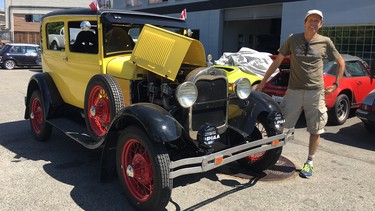 Dave Jones with the re-restored 1928 Ford Model A sedan he purchased for his father – now ready for the Peking to Paris endurance rally.