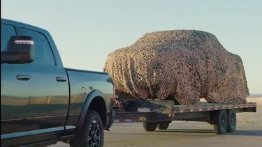 A teaser for a 2025 Ram, likely the 1500 RHO