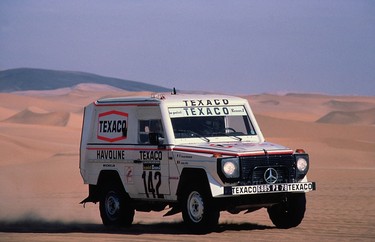 Jacky Ickx and Claude Brasseur won the Paris–Dakar Rally in this Mercedes-Benz 280 GE from model series 460.