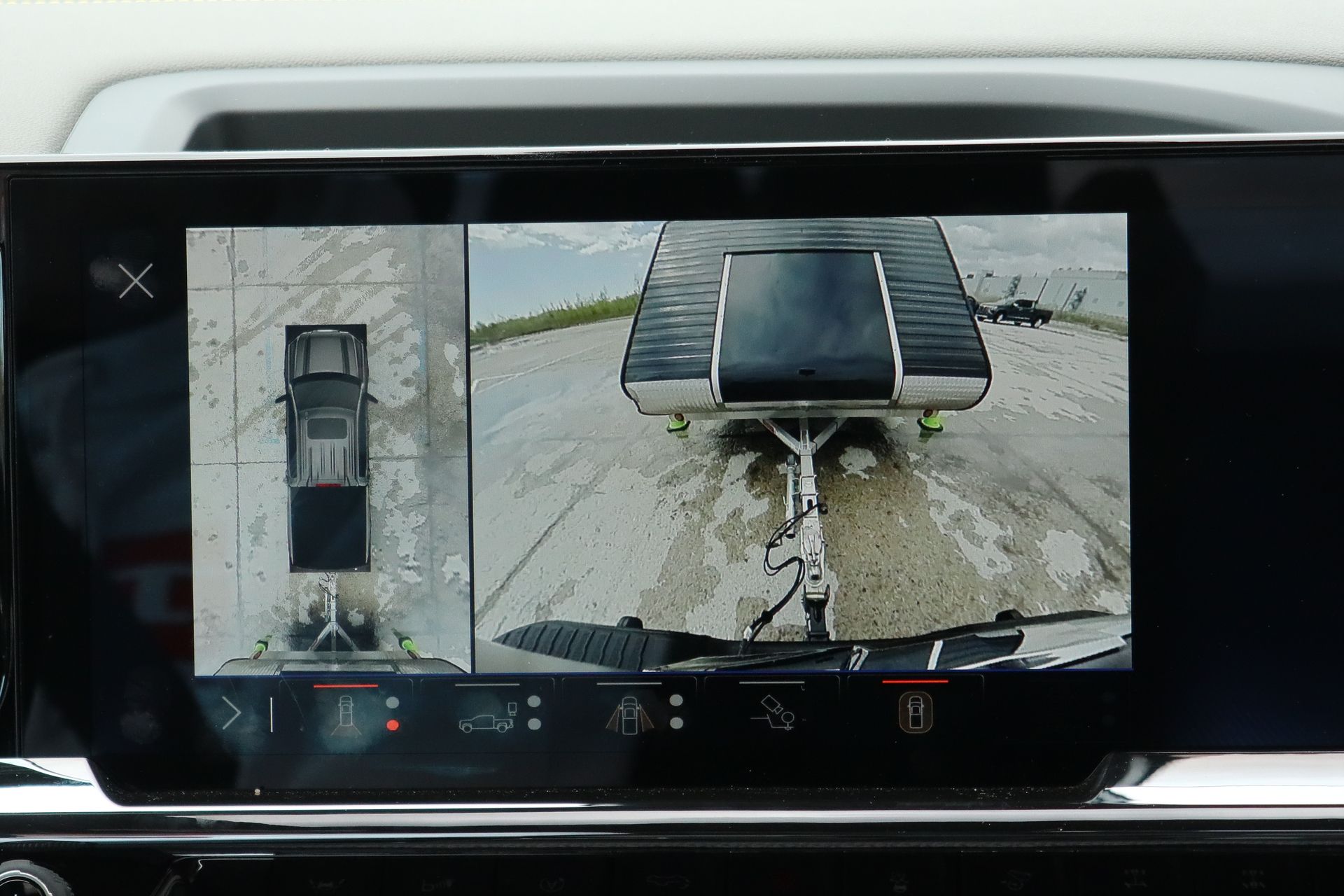 An overhead hitch view