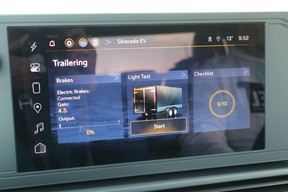 The trailering app on the Silverado EV's centre screen