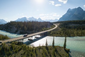 A highway in the Canadian Rockies in Banff, Alberta