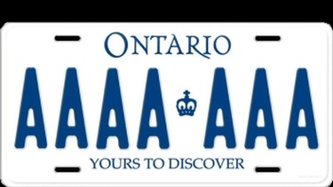 Ontario licence plate mock-up