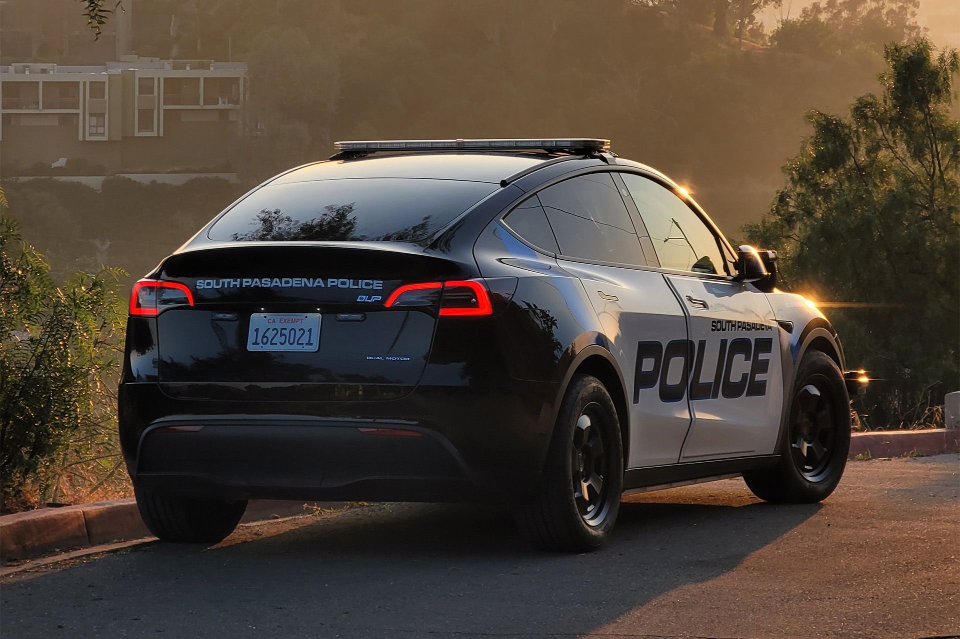 A 2024 Tesla Model Y modified for police use in South Pasadena, California