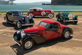 A collection of four cars sold off by the Academy of Art University in August 2023, via a Broad Arrow Auctions sale