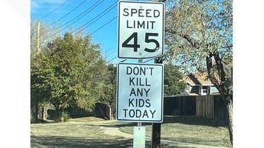 Colorado crusader fights speeding with rude but accurate signs