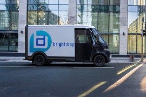 A Chevrolet BrightDrop EV410 commercial van, built in GM's CAMI facility in Ingersoll, Ontario