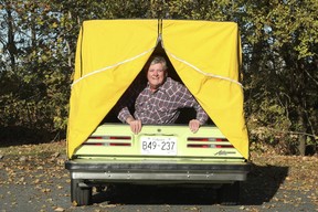 Brian Medford in the camperized Pontiac Astre.