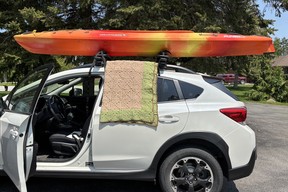 Thule Compass kayak carrier with kayak mounted