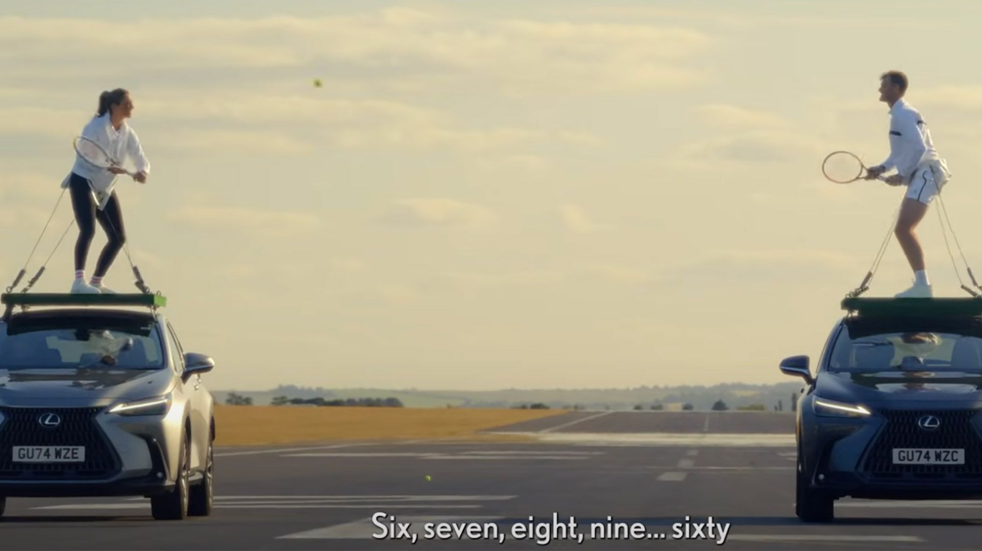 Lexus sets two world records for—a car-to-car tennis rally?