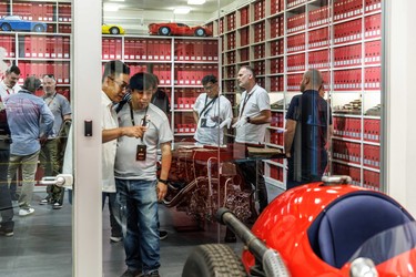 Some of the archives in the Ferrari Classiche restoration department