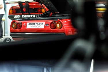 A Ferrari 308 GTS in the garage of Ferrari's Corso Pilota program