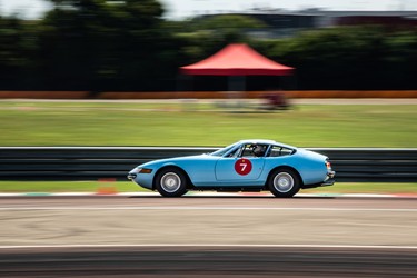 A Ferrari Daytona being hooned around Circuit Fiorano as part of Ferrari's Corso Pilota program