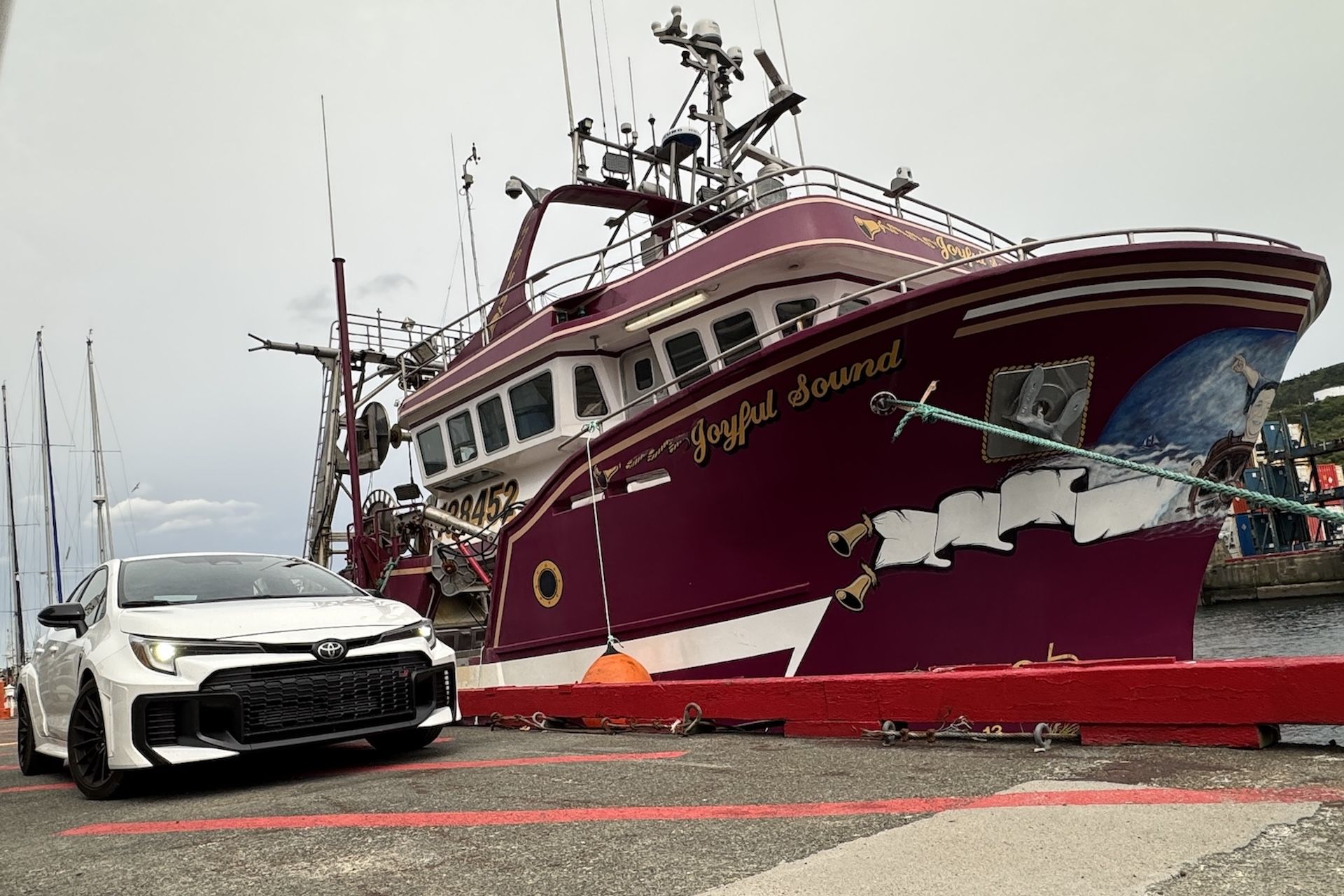 2025 Toyota GR Corolla on St. John's waterfront
