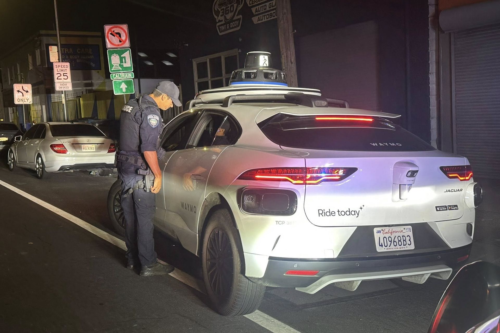 Waymo vehicle stopped by police in California