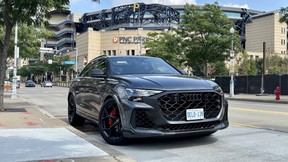2025 Audi RS Q8 in front of PNC Park, home of the Pittsburgh Pirates