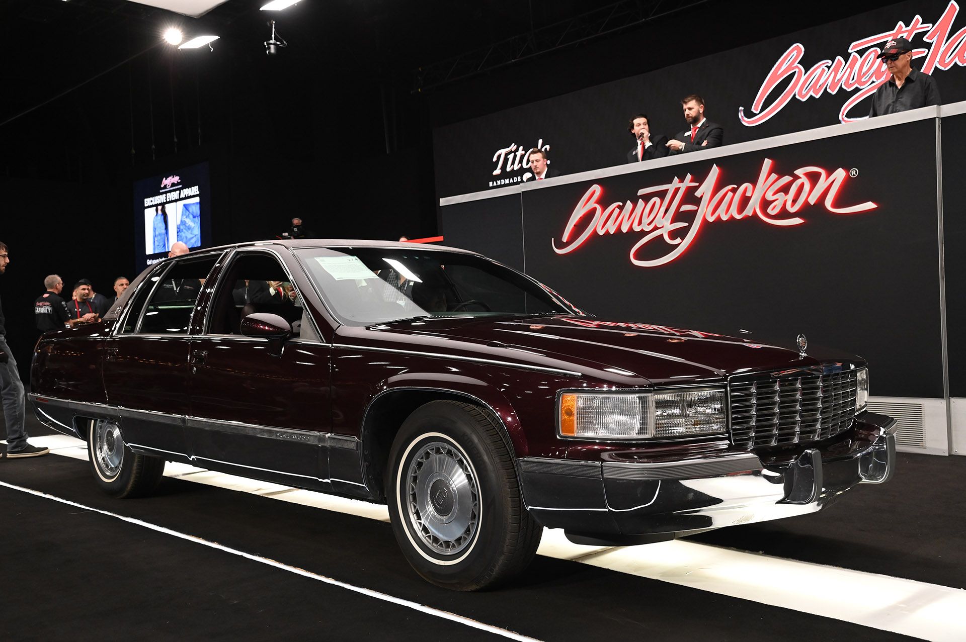 A 1994 Cadillac Fleetwood Brougham that sold for US$102,300 at Barrett-Jackson in January 2026