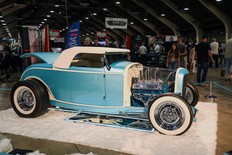 Nicole Baird's 1932 Ford Roadster 'Blue Ribbon', winner of the 2026 America's Most Beautiful Roadster award, built by Squeeg's Kustoms