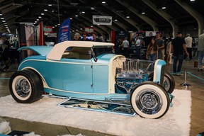 Nicole Baird's 1932 Ford Roadster 'Blue Ribbon', winner of the 2026 America's Most Beautiful Roadster award, built by Squeeg's Kustoms