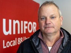 Longtime Unifor Local 88 chairperson Mike Van Boekel retired Friday. He has led workers at Cami Assembly in Ingersoll through some turbulent times. (Mike Hensen/The London Free Press)