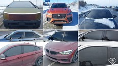 A selection of cars charged for illegally dark window tint or obscured licence plates during a Caledon OPP enforcement blitz February and March 2026
