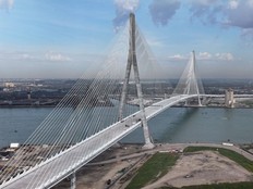 The Gordie Howe International Bridge in Windsor is shown on Friday, April 24, 2026.