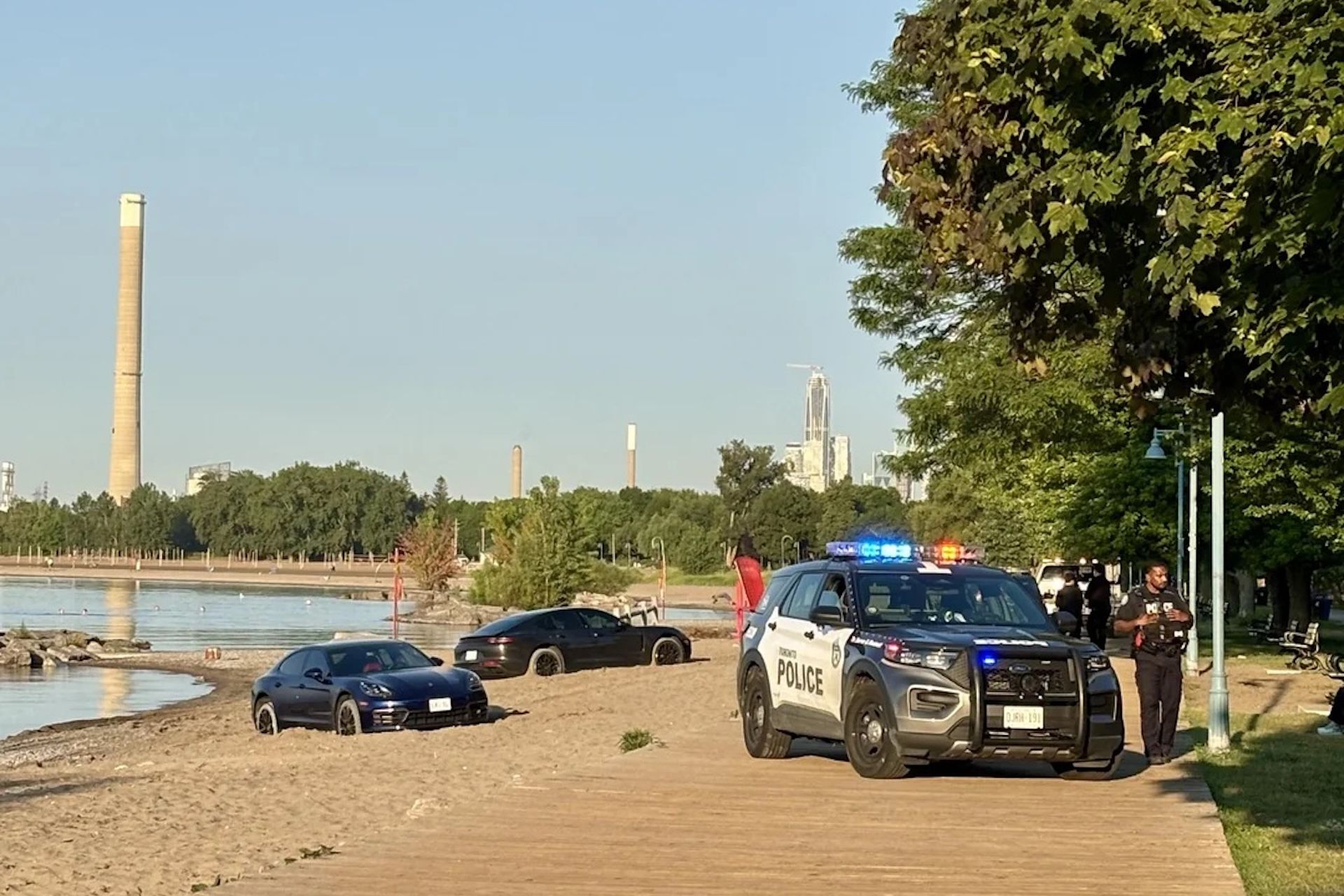 Porsches at Woodbine Beach