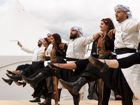 Dancers at the Palestine pavilion at Heritage Festival at Hawrelak Park in 2019.
