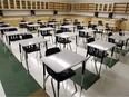 An empty classroom at Monsignor Fee Otterson School.