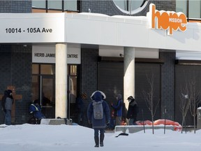 The Hope Mission's Herb Jamieson Centre at 10014 105A Ave. in Edmonton on Jan. 4, 2022.