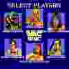 Character selection screen for the arcade game WWF Superstars