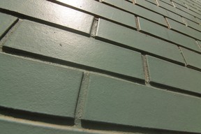 Teal bricks, custom-designed for the 1963 Bank of Montreal Building