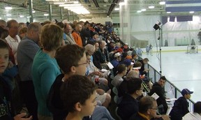 Hundreds of Edmonton hockey fans pack Millennium Place for a practice session!