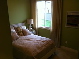 Bedroom in the flex suite in Chappelle. Photo by Elise Stolte / Edmonton Journal.