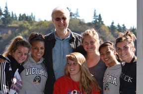 The U-18 Alberta Victoria girls soccer team  recently won the bronze medal at the national championships in New Brunswick. During lunch at one day near The Bay of Fundy, the team ran into actor James Cromwell. (Picture from Kyla Chatterton )
