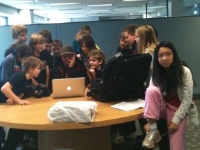 City Hall School students with photographer Jason Franson