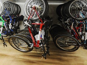 The Brick Sport Central, a non-profit that gives away thousands of hockey skates and children's bikes every year, has expanded to a new warehouse across the street. Photo by Bruce Edwards / Edmonton Journal