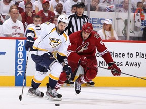 Alexander Radulov, along with teammate Andrei Kostitsyn, will sit out Game Three for violating team rules.